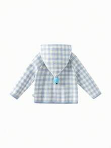 mini bala Charming Autumn Unisex Baby Girl Pixie Hood Knit Cardigan Soft Warm Layering Outer Top - White and Blue - View 5