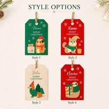Custom Christmas Gift Tags, Festive Personalized Name Gift Cards For Holiday Wrapping, Customized Name Present Labels, Customizable Xmas Party Favor Tags, Pet Style, Secret Santa Gift, Stocking Stuffer, Merry Christmas, Christmas Ornaments, Family - Style a - View 3