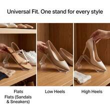 1/2/4pcs Acrylic L-Shaped High Heel Shoe Display Stand, Shoe Storage Rack, Suitable For Shopping Mall, Shoe Store, Clothing Store, Shoe Matching And Display, Shoe Cabinet Accessory, Room Decor, Back To School, College Essentials - Multicolor - View 3