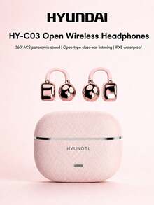 HYUNDAI HY-C03 藍牙耳夾式耳機，骨傳導，Hi-Fi 環繞音效，低延遲，降噪，內建麥克風，長續航，適用於音樂、遊戲、通話、運動與跑步，智慧型手機與電腦用無線耳機 - 彩色 - 查看 2