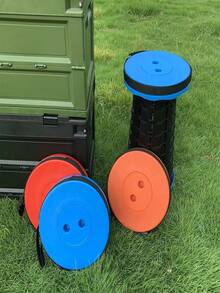 1pc Portable Folding Stool, 400lbs Weight Capacity Telescopic Stool, Adjustable Height Folding Chair, Suitable For Camping, Hiking, Fishing, Kitchen, Indoor/Outdoor Use, Summer Travel And Gift, Multi-Color Portable Seat - Multicolor - View 5