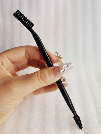 3 Peças Conjunto de Curvador de Cílios Preto & Pincel de Sobrancelha, Conjunto de Pincéis de Maquiagem Multifuncionais Flexíveis de Cabeça Dupla, Design de Cabo Ergonômico, Pincel de Sobrancelha, Pincel de Sombra, Pincel de Cílios, Brinde Grátis