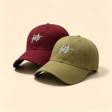 1 st basebollkeps i graffitistil med broderade bokstäver, enfärgad, justerbar, mjuk skärm, avslappnad solhatt, unisex streetwear dad hat - flerfärgad - Visa 5