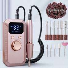 20,000 RPM Rechargeable Electric Nail File, Professional Portable Acrylic, Gel Nail And Polishing Grinder With 11 Sanding Bands, Cordless Design, Suitable For Salon And Home High-Speed Tool, Great Gift For Women - Portable - View 3