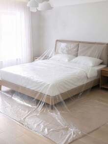 1pc Waterproof Plastic Furniture Dust Cover, Transparent Dust Film For Bed, Sofa, Cabinet, Table And Chair, Dust-Proof And Oil-Smoke Protection, Multi-Functional Plastic Protective Cloth, Dust-Proof Furniture Protective Cover - Multicolor - View 8