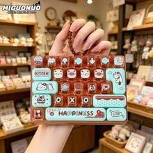 1/2/5pcs 26-Key Mini Keyboard Keychain, Silicone Material, Clickable Design, Cute Cartoon Stress Relief Toy, Portable Pocket & Desktop Decor Accessory, Fun Creative Office Gift - Multicolor - View 2