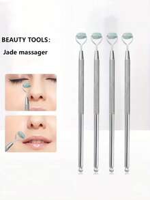 2pcs Metal Jade Eye Massager, Nose Lifting Facial Massager, Wireless Design, Magic Tool For Higher Nose Bridge, Gua Sha Beauty Wand, Facial Massage Lifting And Firming Nose Bridge Enhancer, Muscle Relaxation Beauty Wand, PVC-Free - Multicolor - View 6
