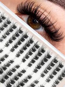 120 Natural 3D Fluffy Eyelash Clusters, D-Curl For Natural Volume, Naturally Enlarges Eyes, Suitable For Various Occasions Such As Christmas, Dates, And Travel. Segmented Eyelashes, False Eyelashes - D - View 9