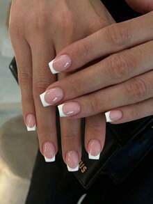 24-Piece Chinese A-Shaped White French Fashion Nail Set, Suitable For Parties, Proms, And Daily Wear - Multicolor - View 5