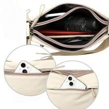 Women's Campus Christmas Pattern Shoulder Bag, Suitable For Shopping, Travel, Back To School, Printed With Reindeer Pulling Sleigh Design, Christmas Pattern Elements, Large Capacity Shoulder Bag, Multiple Colors Available, Fashion Shoulder Bag. - Shoulder Bag - View 11