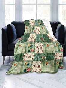 1pc Modern Minimalist Soft Comfortable Blanket, Animal Floral Pattern, Multi-Purpose Throw Blanket For Sofa, Bed, Outdoor Camping, Leisure, Home, Picnic, Travel, All-Season Comfort, Gift Blanket For Family And Friends - Multicolor - View 4