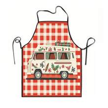 1pc Christmas Santa Claus, Christmas Bell, Christmas Snowflake, Christmas Reindeer, Christmas Tree, Christmas Snowman, Christmas Penguin, Christmas Cartoon Animal Pattern Chef Apron, Apron, Suitable For Home Decor And Kitchen Use. Made Of 100% Polyester Material, Designed As Sleeveless Style, Perfect For Home Kitchen, Outdoor BBQ Cooking. This Printed Apron Is Unisex, Machine Washable And Reusable, A Kitchen Essential - Multicolor - View 15