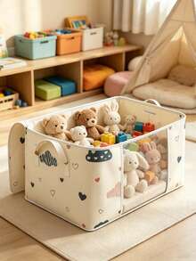 Túi đựng búp bê cho trẻ em, thiết kế vải gấp gọn dung tích lớn có cửa sổ trong suốt, giỏ đựng quần áo và chăn cho bé, túi đựng đồ mẹ và bé cầm tay dùng cho tủ quần áo gia đình - Nhiều màu - Xem 2