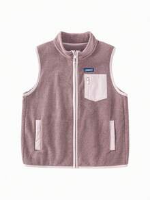 mini bala New Autumn Winter Unisex Young Girl Anti‑Static Fleece Vest Belly‑Warming Cozy Practical Layering Piece - Purple - View 4