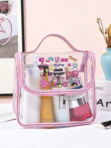 Waterproof Transparent Hair Care Product Storage Bag With Cartoon Printing Portable Hand Wash Bag,Items Are Clear At A Glance, No Need To Search For Hair Rings, Combs, Items Are Clear At A Glance, No Need To Search For Hair Rings, Combs - Multicolor - View 3
