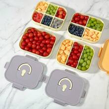 Bento Box Adult, Microwaveable Leak-Proof Lunch Box, Divided Small Lunch Containers With Lids, PP Fruit Containers For Lunch Box, Salad Container For Lunch, Flat Compartment Food Storage Box With Handle For School Student - Multicolor - View 11