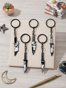 1pc Naruto Anime Chibi Enamel Metal Pendant Keychain, Uzumaki Naruto Sasuke Sakura Kakashi Keyring, Cartoon Cosplay Accessory Fan Gift - Multicolor - View 9