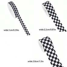 Black And White Checkered Ribbon, Suitable For Racing Theme Decoration, DIY Crafts, Gift Wrapping, Pet Leash, Wedding Supplies And Bows, Halloween Decoration, Christmas Decoration - Multicolor - View 7