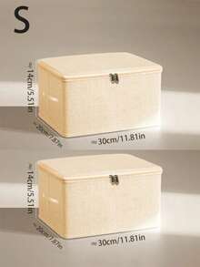 Foldable Linen Storage Box With Zipper Lid, Washable Dust-Proof Clothing Storage Bin With Handle, Collapsible Wardrobe Organizer, Suitable For Underwear, Clothing, Bedding And Miscellaneous Items - Beige - View 10