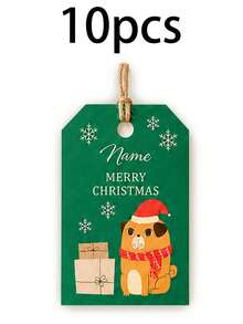Custom Christmas Gift Tags, Festive Personalized Name Gift Cards For Holiday Wrapping, Customized Name Present Labels, Customizable Xmas Party Favor Tags, Pet Style, Secret Santa Gift, Stocking Stuffer, Merry Christmas, Christmas Ornaments, Family - Style a - View 23