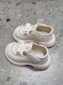 1 Paar Mädchen Mode Flache Slip-On Lederschuhe, Kleinkindschuhe, rutschfeste weiche Sohle Baby Lauflernschuhe, Mary Jane Schuhe, Outdoor Strand/Reise/Gehschuhe, geeignet für Frühling, Sommer, Herbst - Weiss - Übersicht 7