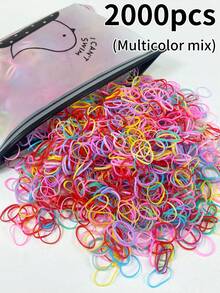 6000/5000/3000/2000pcs Mini Solid Color Disposable Hair Ties, Strong And Durable Small Hair Bands, Gentle On Hair, Suitable For Daily Use - Multicolor - View 25