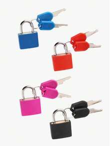 8/4/1pc Keyed Padlock, Suitable For Luggage Lock, Backpack Lock, Gym Locker Lock, Suitcase Lock, Classroom Matching Game, Padlock, Suitcase, Game, Padlock, Lock Box, Christmas - Multicolor - View 9