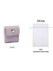Women's Wallet Portable Foldable Jewelry Roll Coin Purse Mini Button Jewelry Storage Bag 4-Compartment Design Travel Earring Necklace Organizer - Multicolor - View 12