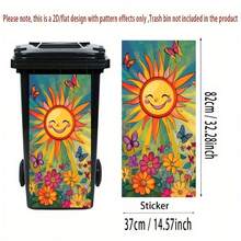 1pc Trash Can Sticker 14.57*32.28 Inches Colorful Rainbow & Butterfly Theme Design Self-Adhesive Wallpaper Suitable For Kitchen Trash Can Wall Decoration Home Beautification 2D Flat - A - View 3