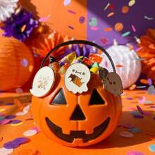 3pcs/Set Halloween Ghost Resin Enamel Pin Color Blocking Fashion Decorative Badge Ornaments Lapel Bag Badges Gifts - Multicolor - View 5