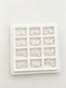 10pcs Multi-Color Pearlescent Angel Wing Shaped Acrylic Beads, Straight Hole Transparent Beads, DIY Bracelet Earring Jewelry Handmade Accessories - 10pcs-angel Wings - View 8