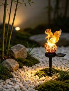 1pc Resin Pine Cone Squirrel Solar Ground Light, LED Garden Stake Light, Waterproof Outdoor Landscape Decorative Light, Suitable For Lawn, Yard, Patio, Backyard Decoration - Multicolor - View 2