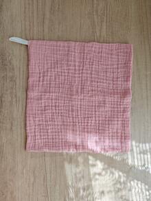 3件/5件純色嬰兒拍嗝布，純棉方形圍兜，新生兒純色6層紗布口水巾 - 彩色 - 查看 8