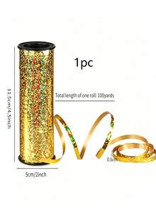 1 Roll 100 Yards Laser Metallic Color Balloon Tie Ribbon, Multi-Color Roll Laser Binding Rope, Shiny Vibrant Texture, Durable And Hard To Break, Party Balloon Binding Decoration, Gift Box Tying, Holiday Celebration Wedding Scene Handmade Decoration Ribbon - One Size - View 13