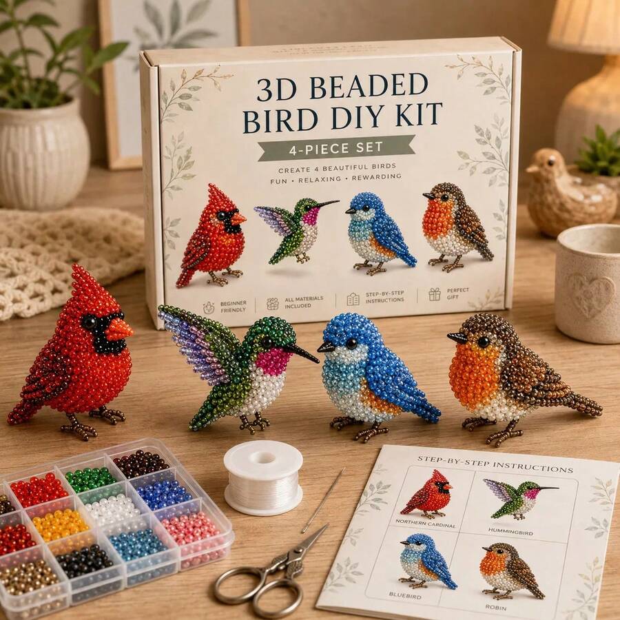 1 Set 3D Beaded Animal Handmade Kit, Creative Handmade Jewelry Making Set, DIY Animal Beaded Set, Multiple Fun Patterns, Suitable For Teenagers, Adults, Perfect Choice For Family, Friends And Craft Enthusiasts