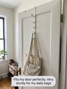 1/2 Pc Door Hanger With Five Hooks, Tool-Free Assembly, Space-Saving, Suitable For Use As A Storage Rack In Bedroom Wardrobes, For Storing Bags, Hats, Clothes And Accessories,Bathroom Door Towel Rack, No Drilling Required, Also Suitable For Bedrooms. - Multicolor - View 8
