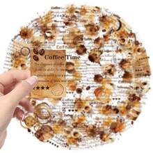 50Pcs Retro Coffee Phrase PET Stickers Creative Decoration Phone Case Stationery Box Water Cup Guitar - Black - View 7