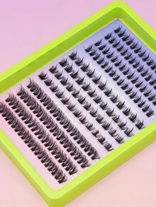 3 Styles Mixed Cluster False Eyelashes DIY Individual Lash Segmented Fluffy Voluminous Fiber Lashes Multipack Reusable Home Eyelash Extension Kit With Free Makeup Tools For Party Cosmetic Look - C - View 4