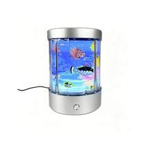 LED Dynamic Artificial Fish Tank Light USB-Powered / Battery-Powered Desktop Decor Night Light For Living Room/Bedroom/Office Mini Aquarium Lamp , Home Office Decor Bedroom, Gifts Artificial Moving - Silver - View 9