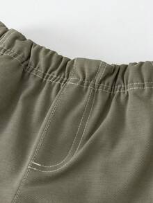 mini bala Practical Autumn Toddler Boys Long Pants Durable Loose Cut No Tight Belly Comfort For Active Boys - Earthy Green - View 6