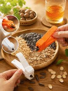 2pcs Plastic Mini Sunflower Seed Shell Opener, 3D Printed Sunflower Seed Shell Opener, Kitchen Gadget. Suitable For Parties, Baking, Snacks And Opening Sunflower Seeds. Convenient And Effortless. Detachable And Washable. Creative Gadget - Multicolor - View 1