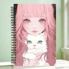 1pc Japanese Anime Spiral Notebook Travel Journal, Anime Rabbit Girl Spiral Notebook - Cute Pink Rabbit And Rabbit Ear Design, Japanese Theme And Design Daily Journal, Classroom Notes, Office Memo, Portable Writing Notebook, Suitable For Professionals, Students And Office Use - Perfect Gift Choice, Artistic Cover Design, Learning Formula Recording, Subject Study Record Book - One Book (50 Pages, 100 Pages) - View 8