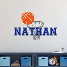 Personalized Name Basketball Wall Decal, Custom Vinyl Wall Sticker, Boys Bedroom Sports Wall Decor, Name Art Sticker (Sticker Only) - Multicolor - View 2