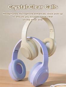 GENAI Wireless Headphones With Microphone, HiFi Stereo Sound, Foldable & Lightweight, Volume Control, 3.5mm Stereo Cable, Deep Bass, Suitable For Home, Office, Phones, Computers - Multicolor - View 7