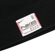 Topi Wol Rajut Bordir Hangat Kasual Olahraga Luar Ruangan NIKE, Unisex - Hitam - View 6