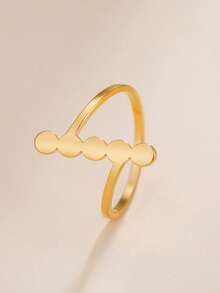 TEAMER 1 chiếc nhẫn ngón tay kỷ niệm thiết kế hình học unisex, thép không gỉ tối giản họa tiết chấm bi dọc, quà tặng thời trang - loạt thời trang - Xem 3