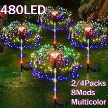 2 PCS Solar Firework Light, Outdoor Solar Garden Decorative Lights 60/90/120/150/200 LED Powered 50 Copper Wires String DIY Landscape Light For Pathway - Multicolor - View 10