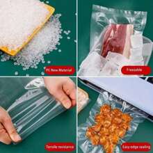 100/500pcs Transparent Textured PE-Nylon Vacuum Seal Bags, Airtight Food Storage Bags, Suitable For Home And Commercial Use, Can Be Used For Meat, Seafood, Grains, Nuts, Fruits - Clear - View 9