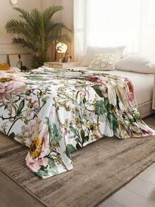 Soft And Comfortable Exquisite Printed Cute Animal Blanket, 2D Flat Print Pattern Multi-Purpose Blanket For Sofa, Bed And More, Outdoor Camping Leisure Blanket, Suitable For Home, Picnic, Travel, All Seasons Comfort, Modern Style, Polyester, Machine Washable - Multicolor - View 5
