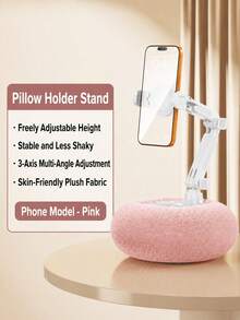 Foldable Pillow Phone Holder With Storage Compartment For Earphones And Charging Cables, 3-Axis Adjustable Mechanical Arm, Suitable For Bed, Sofa, Desk, Office And More - Multicolor - View 16